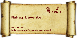 Makay Levente névjegykártya